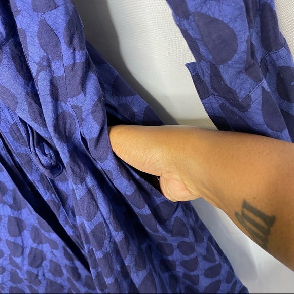 Diane Von Furstenberg Navy Blue Full Wrap Printed Midi Casual Dress 6 Small - Picture 8 of 12